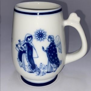 Vintage Porsgrund Norway Christmas Angel mug 1973